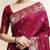 Magenta ethnic motifs woven design zari kanjeevaram saree