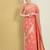 Pink pink & gold-toned ethnic motifs zari saree