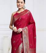 Pink woven design ethnic motifs kanjeevaram saree