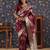 Burgundy ethnic woven design banarasi saree