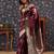 Burgundy ethnic woven design banarasi saree