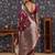 Burgundy ethnic woven design banarasi saree
