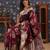 Burgundy ethnic woven design banarasi saree