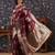 Burgundy ethnic woven design banarasi saree