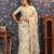 Off white floral printed organza sarees