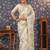 Off white floral printed organza sarees