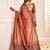 Rust jamdani woven design saree with blouse piece