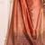 Rust jamdani woven design saree with blouse piece