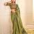 Green woven design jamdani saree with blouse piece