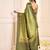 Green woven design jamdani saree with blouse piece