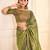Green woven design jamdani saree with blouse piece