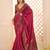 Burgundy jamdani woven design saree with blouse piece