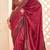 Burgundy jamdani woven design saree with blouse piece
