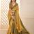 Gold jamdani woven design saree with blouse piece
