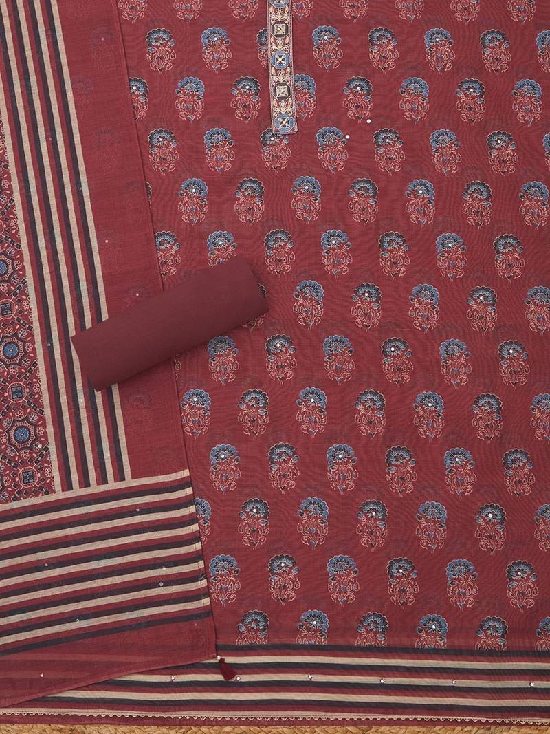printed  cotton unstitched dress material