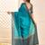 Blue woven design jamdani saree with blouse piece