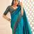 Blue woven design jamdani saree with blouse piece