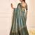 Sea green woven design jamdani saree with blouse piece