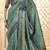 Sea green woven design jamdani saree with blouse piece