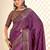 Purple jamdani woven design saree with blouse piece