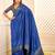 Blue jamdani woven design saree with blouse piece