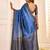 Blue jamdani woven design saree with blouse piece