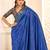 Blue jamdani woven design saree with blouse piece
