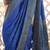 Blue jamdani woven design saree with blouse piece