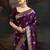 Purple woven design zari kanjeevaram saree with unstitched blouse