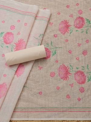 floral printed beads and stones unstitched dress material 4