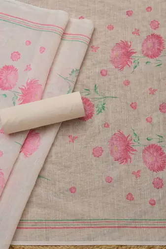 floral printed beads and stones unstitched dress material