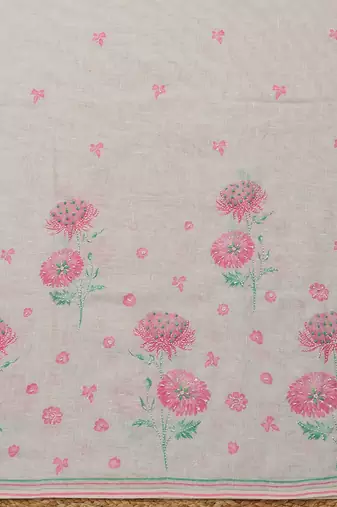 floral printed beads and stones unstitched dress material