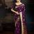 Purple woven design zari kanjeevaram saree with unstitched blouse