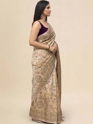 Pink tussar silk tan sarees 5