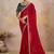 Red sequinned pure georgette saree