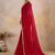 Red sequinned pure georgette saree