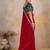 Red sequinned pure georgette saree
