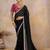 Black embellished sequinned pure georgette saree