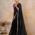 Black embellished sequinned pure georgette saree