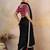 Black embellished sequinned pure georgette saree