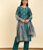 floral woven design unstitched dress material