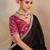 Black embellished sequinned pure georgette saree