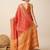 Red art silk woven patola saree with blouse piece