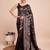 Black woven embellished art silk kanjeevaram saree
