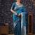Blue woven design ethnic motifs heavy work banarasi saree