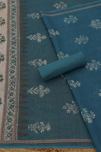 printed linen unstitched dress material