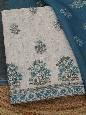 printed linen unstitched dress material 5