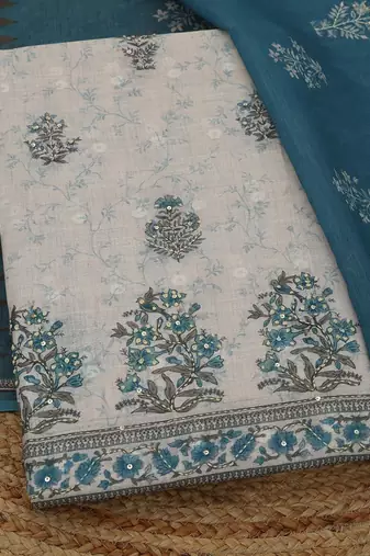 printed linen unstitched dress material