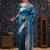 Blue woven design ethnic motifs heavy work banarasi saree