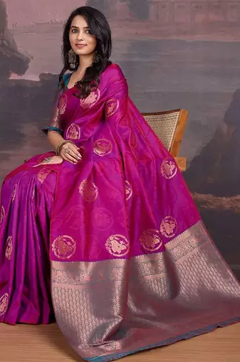 Pink woven design sarees